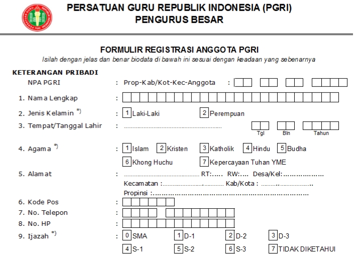 Pendaftaran PGRI Konawe Selatan - Persatuan Guru Republik Indonesia Cabang Konawe Selatan